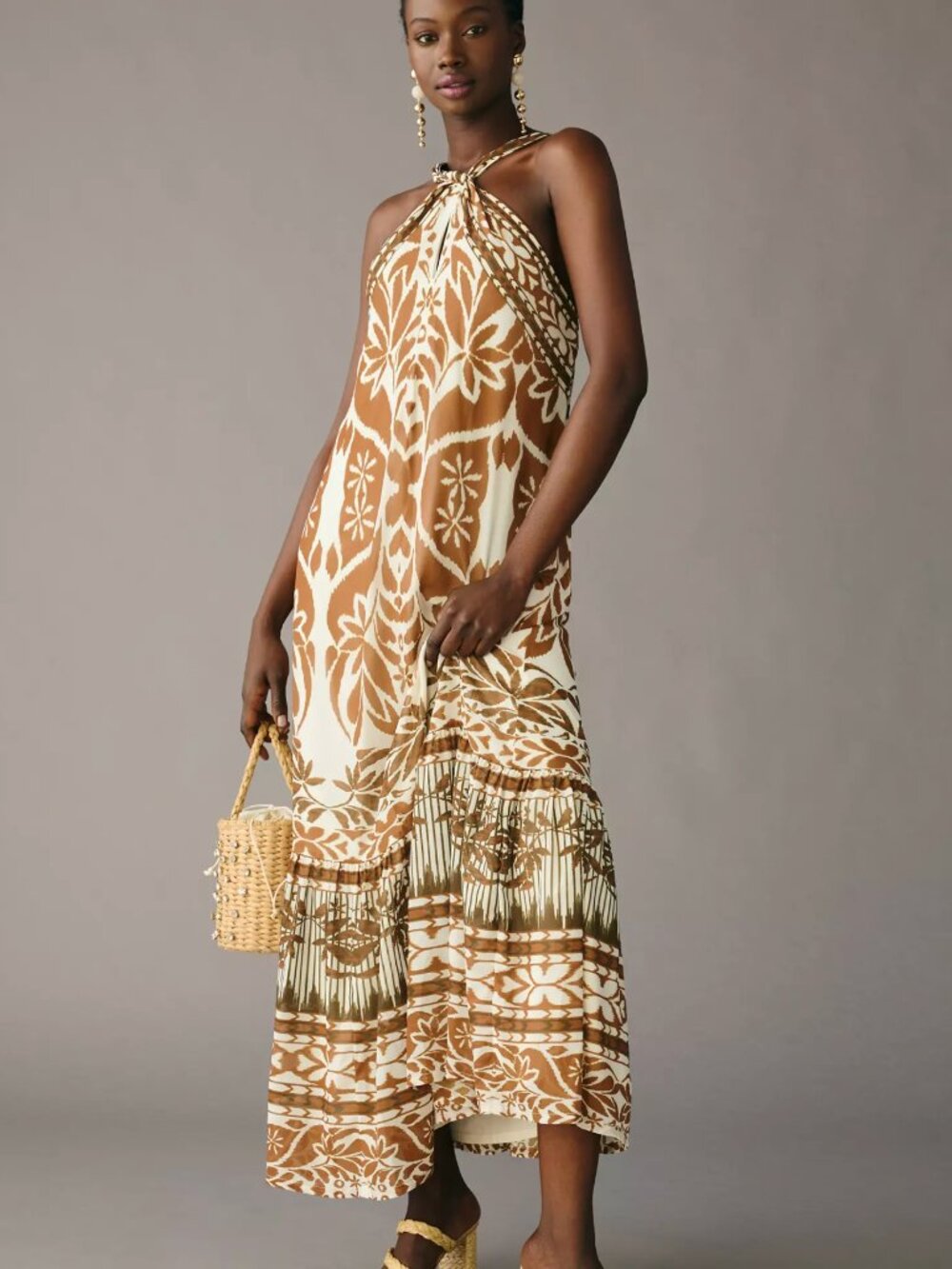 Vineet Bahl Printed Halter Dress